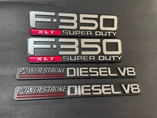 Set of 4 Side Door fender Emblems For 99-04 F350 XLT Superduty Powerstroke V8