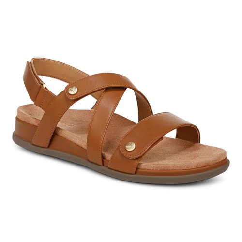 Vionic Cypress Women's Strappy Sandals Tan Leather - 13 Medium