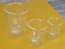 Glass Beaker Set - 3 Sizes - 50, 100 and 250ml, Karter Scientific Pre-owned