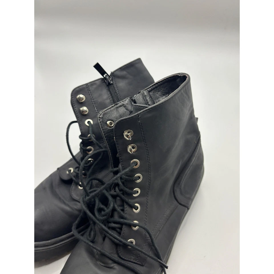 Wanted черный искусственной кожи боя ботинки шнурует вверх стороны молнии коренастый подошва - Изображение 4 из 4