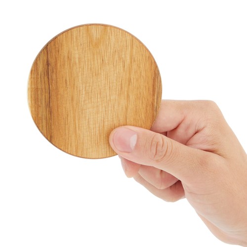 Lot de 8 dessous de verre en bois d'acacia pour table basse, sous-verres en bois pour boissons (4 po) - Photo 6/10