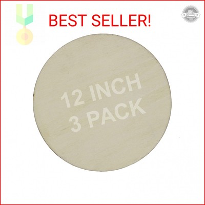Creative Hobbies 12 inch Round Circle Cutout Shapes, DIY Unfinished Wood Craft S