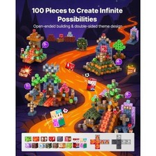 Magnetic Blocks 100 PCS Dark Castle Set Magnetic Building Cubes for Kids