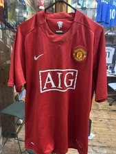 football shirt Manchester United Man Utd home 2008 shirt large L stripes intact!