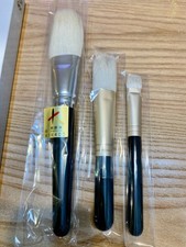Kumano Brush Set of 3 with Box: Cheek Brush, Face Brush, and Eyeshadow Brush