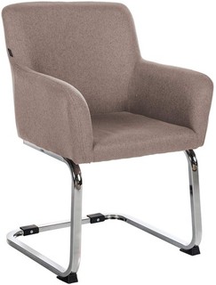 #R152972/2008 Stuhl Puka Stoff taupe Freischwinger Polsterstuhl Lehnstuhl