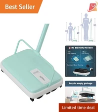 Mini Carpet Sweeper Lightweight Hand Push No Noise Eco-Friendly for Carpet Cl...