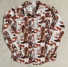 Wrangler Girls Size XL Western Pearl Snap Long Sleeve Shirt NWT