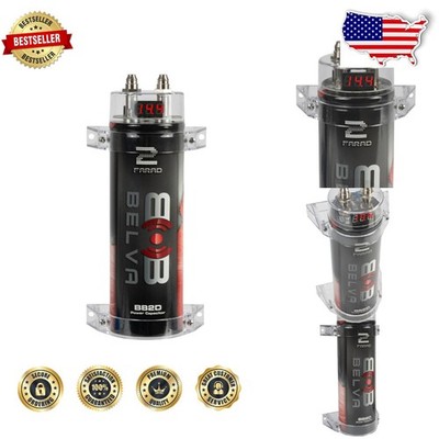 2.0 Farad Power Capacitor 2000W Red Digital Voltage Display