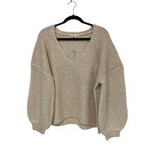 Boden Womens Sparkle Sweater UK 14 US 10 Ivory Metallic Ribbed Knit K0659 NWT