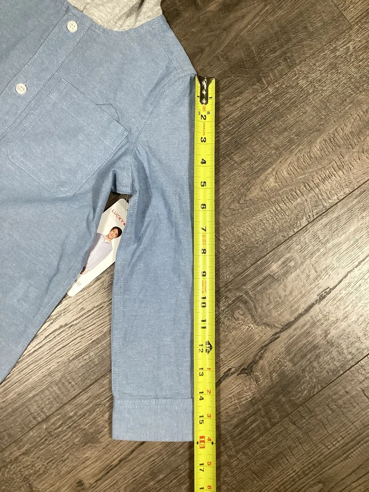 Juego de 2 camisas con capucha tejidas manga tronco Lucky Brand para niños talla XS 4/5 escuela nuevas con etiquetas Foto 4 de 4
