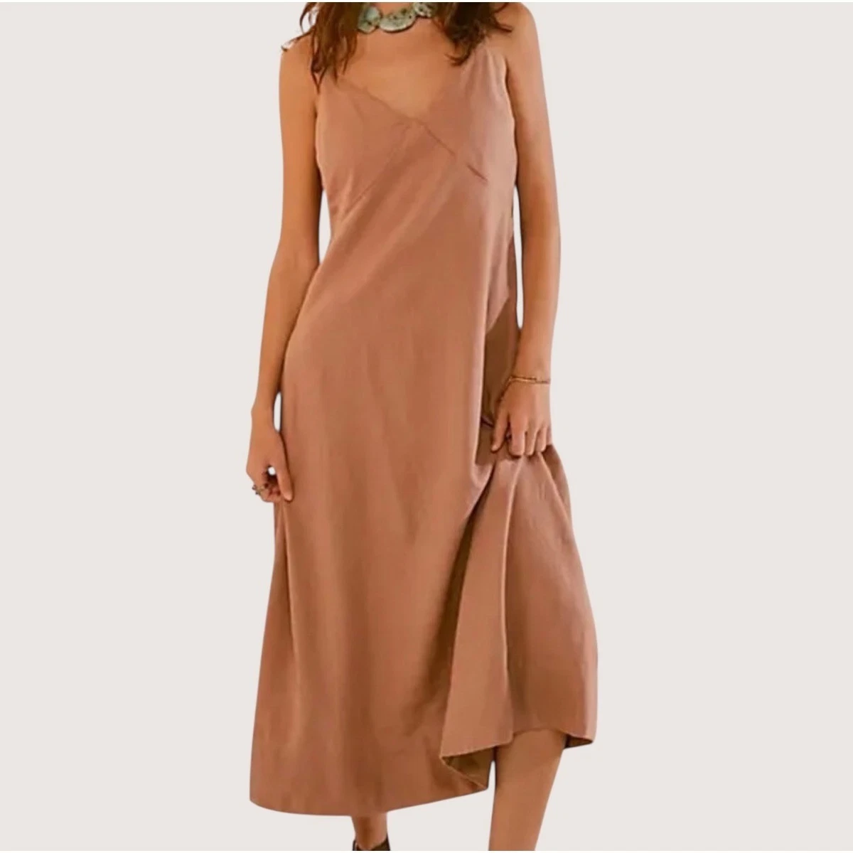 knee length dresses for ladies Beth Linen Dress with Long Sleeves main image 0
