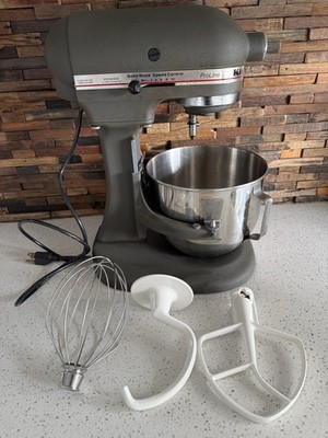 KitchenAid ProLine KSM5 Matte Gray Countertop Stand Mixer with Accessories