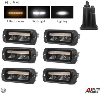5'' Unterputz LED Licht X6 Position Notfall Warnung Gefahr Blitz Stroboskop Leuchtfeuer