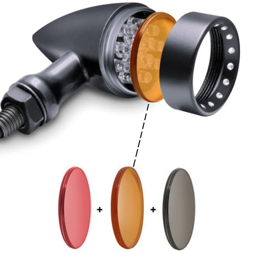 2x Luz de circulación LED ámbar de señal de giro de 10 mm para Yamaha VMAX 1200 1700 Foto 4 de 4