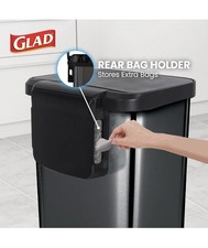 20 Gallon Stainless Steel Trash Can w/Clorox Odor Protection,Kitchen Garbage Bin