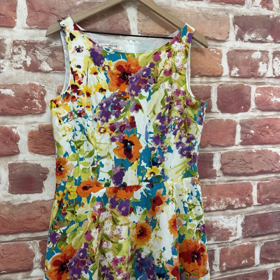 Vestido Evan Picono Mujer 14 Multicolor Floral Tweed Informal Carrera Trabajo Cremallera Foto 3 de 4