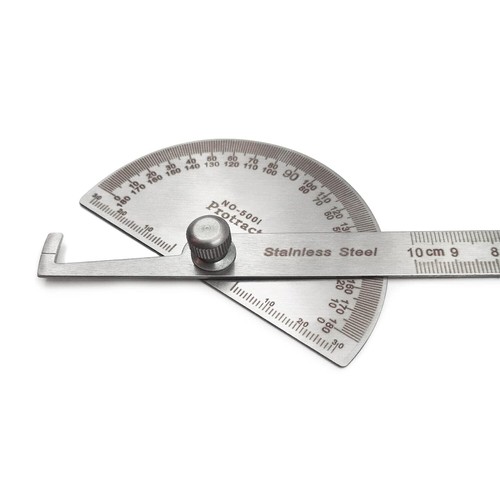 2pcs 0°-180° Stainless Steel Protractor Angle Finder Arm Rotary Measuring Ruler - Picture 5 of 8