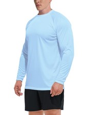 Men's Rash Guard Shirts SPF UPF 50 UV Sun Protection Long Sleeve Swim Shirt ...