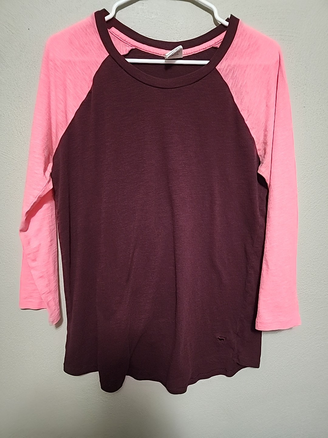 UNDERCOVER T shirt baseball ROSA Victoria’s Secret manica 3 4 rosa marrone maglietta grande