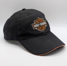 Harley-Davidson Motorcycles Hat Strap Back Cap Classic Black Orange Logo Chopper