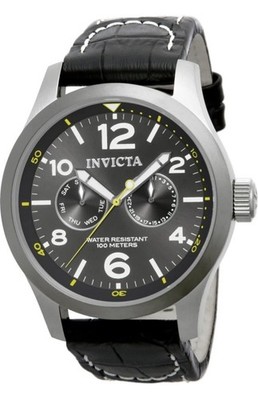 NEW Invicta Men's 48mm I Force Quartz Chronograph Leather Strap 100m Watch