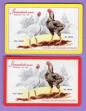 Single Swap Playing Card CHICKEN GROWER AD CORNISH HEN SHENANDOAH VALLEY VINTAGE