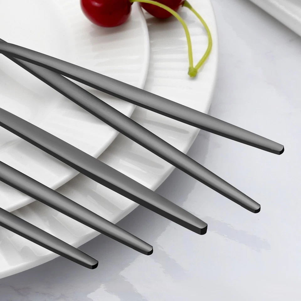 36-Pcs Matte Black Dinner Forks, 8.4 Inch Forks Silverware, Stainless Steel F... - Image 4 of 4