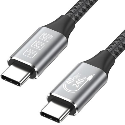USB4 Cable C To C 40Gbps Data Sync 240W 8K60Hz Braided For Thunderbolt4 1m
