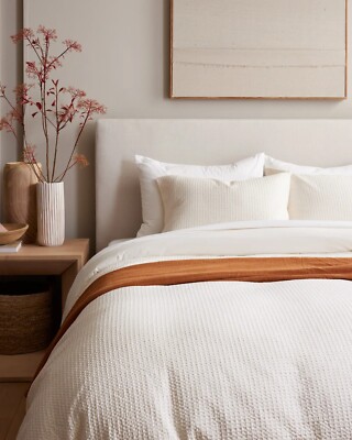 NWOT Quince Luxe Waffle Duvet Set Cover King/cali Undyed