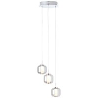 Brilliant Rafa Led Pendelleuchte 3Flg Rondell Chrom/Rauchglas Innenleuchten,Pend