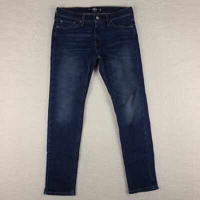 Hollister Jeans Mens 29x30 Skinny Epic Flex Blue Dark Wash