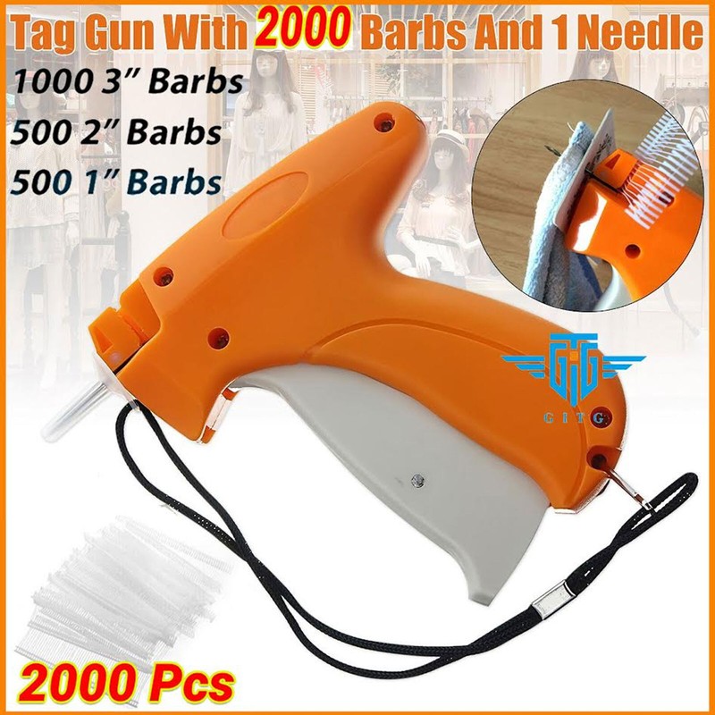 Garment CLOTHING PRICE LABEL TAGGING TAG TAGGER GUN WITH 2000 BARBS 1 Needle Garment CLOTHING PRICE LABEL TAGGING TAG TAGGER GUN WITH 2000 BARBS 1 Needle