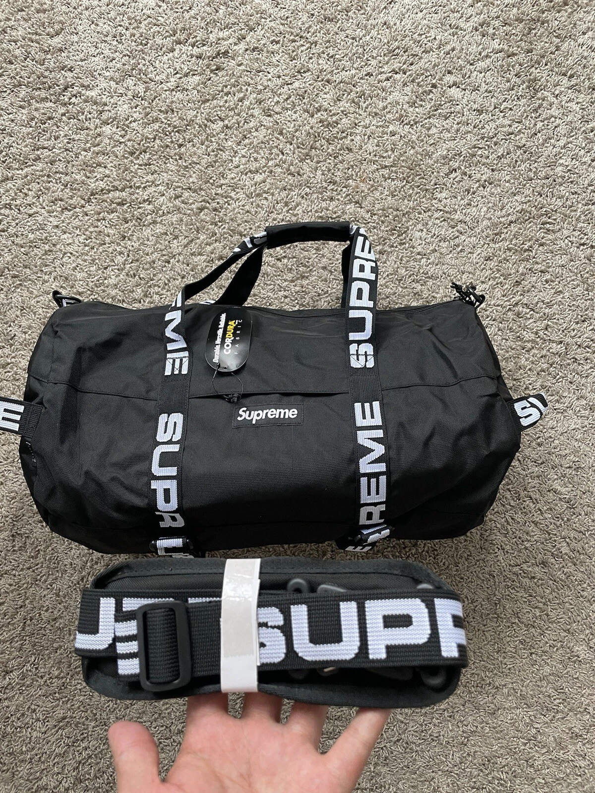 Grand sac de voyage Supreme SS18 noir grand sac en cordura