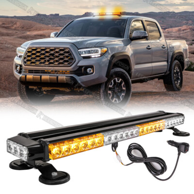 54 LED Emergency Rooftop Strobe Light Bar Flashing White/Amber For Toyota Tacoma