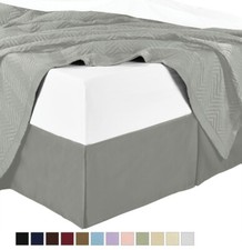 Bed Skirt Brushed Premium Microfiber 14-Inch Pleated Tailored Drop Pleated 95GSM