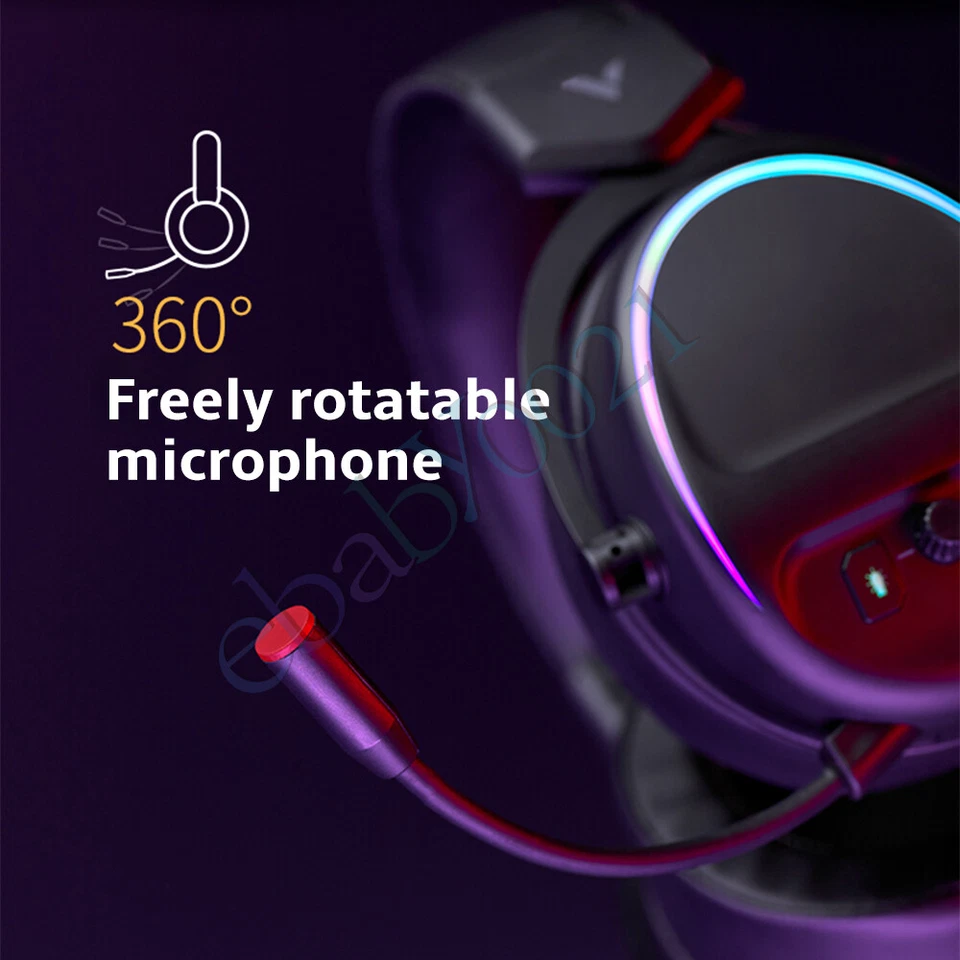 RAPOO VH650 Virtual 7.1 Channel Wired Headphones USB RGB Gaming Headset - Image 3 of 4