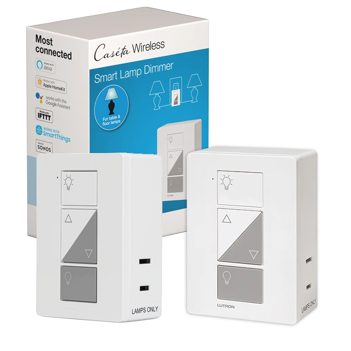 2 DOS atenuadores de lámpara Lutron Caseta para bombillas de lámpara de 100 W PD-3PCL-WH. OBTIENES DOS