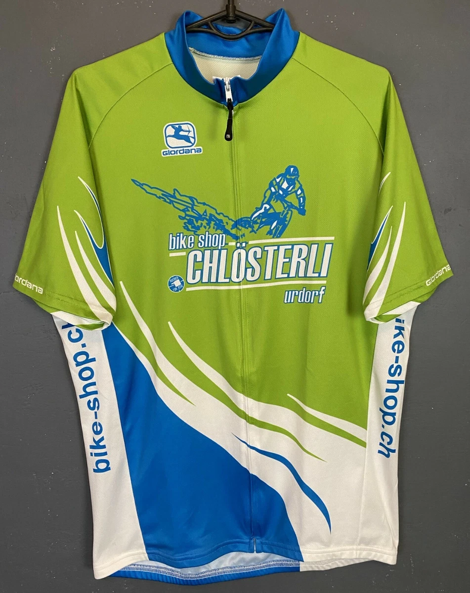Maillot Cyclisme Homme Giordana, Vert, 1/2 Zip, Taille M, Vintage