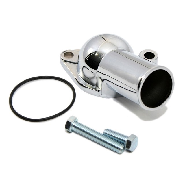 Chrome 15 degree Water Neck Thermostat Housing Small Big Block Chevy V8