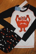 Gymboree BOYS Halloween ORANGE Monster PAJAMAS gymmies 3 or 10