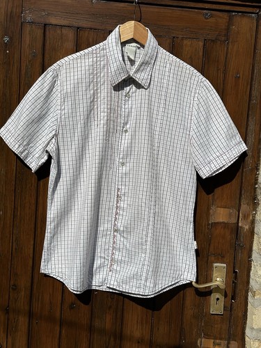 MATINIQUE Cotton Mix Short Sleeve Shirt Red Embroidery White Check Western L - Picture 11 of 18