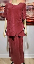 K Woman made in USA size 18W Rayon Midi Merlot Rayon Women’s Dress NWT #C