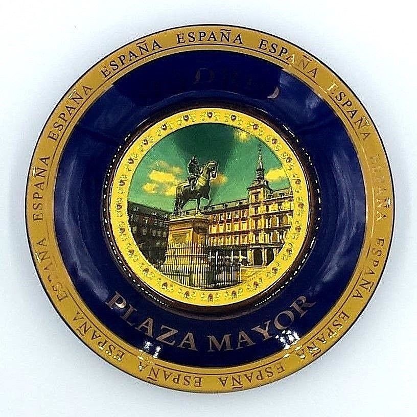 Plato Madrid España Plaza Mayor Recuerdo Souvenir Regalo Porcelana