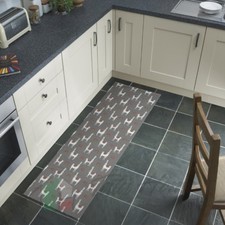 Tappeto Cucina Passatoia Grigia Antiscivolo su Misura Lavabile Fantasia 52 Lama