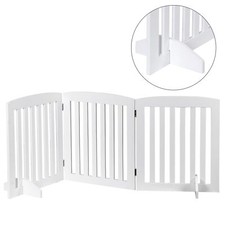 Freestanding Wooden Pet Dog Gate for Dog Cat Baby 24" Foldable for Doorway Hall