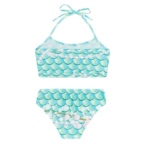 Girls Playwear Shiny Swimwear Colorful Swimsuit Water Wetsuit Youth Top Panties - Picture 38 of 68