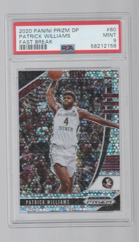PATRICK WILLIAMS 2020 PANINI PRIZM DRAFT FAST BREAK PRIZM ROOKIE #60 PSA 9