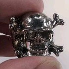 Skull & Bones with Helmet German Paratrooper Metal Ring