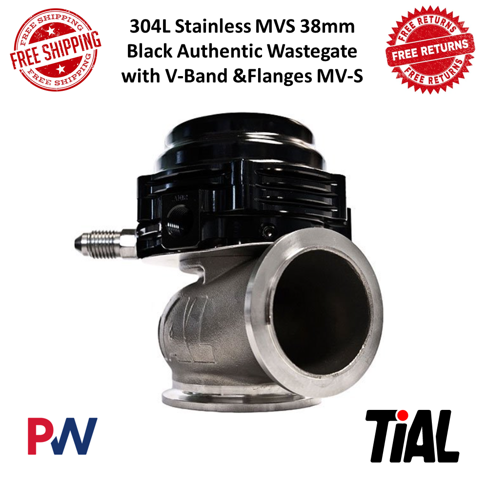 TiAL MV-S 38mm Black Wastegate w/ 1.75'' OD Inlet Flange w/ V-Band